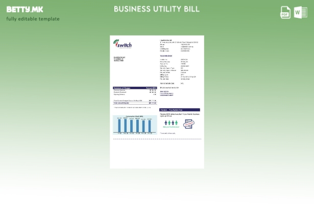 модерен стил Singapore I Switch шаблон за деловна сметка за електрична енергија
